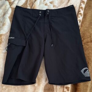 Quiksilver Men's Black Boardshorts with Subtle Logo